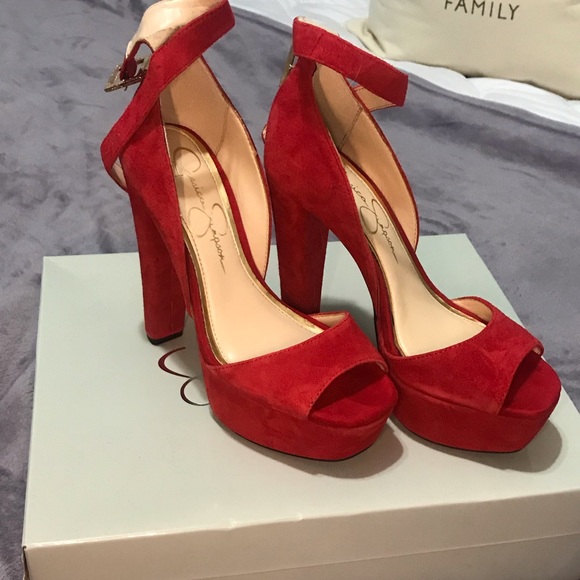 Jessica Simpson Shoes - Jessica Simpson red platform heels